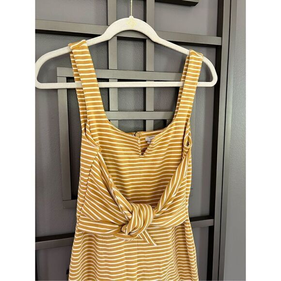 Saylor mustard striped jumpsuit wide leg size S - Picture 2 of 4